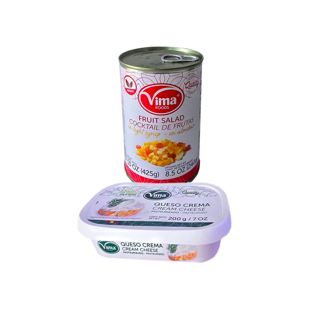 Queso crema + coctel de frutas - Imagen 1