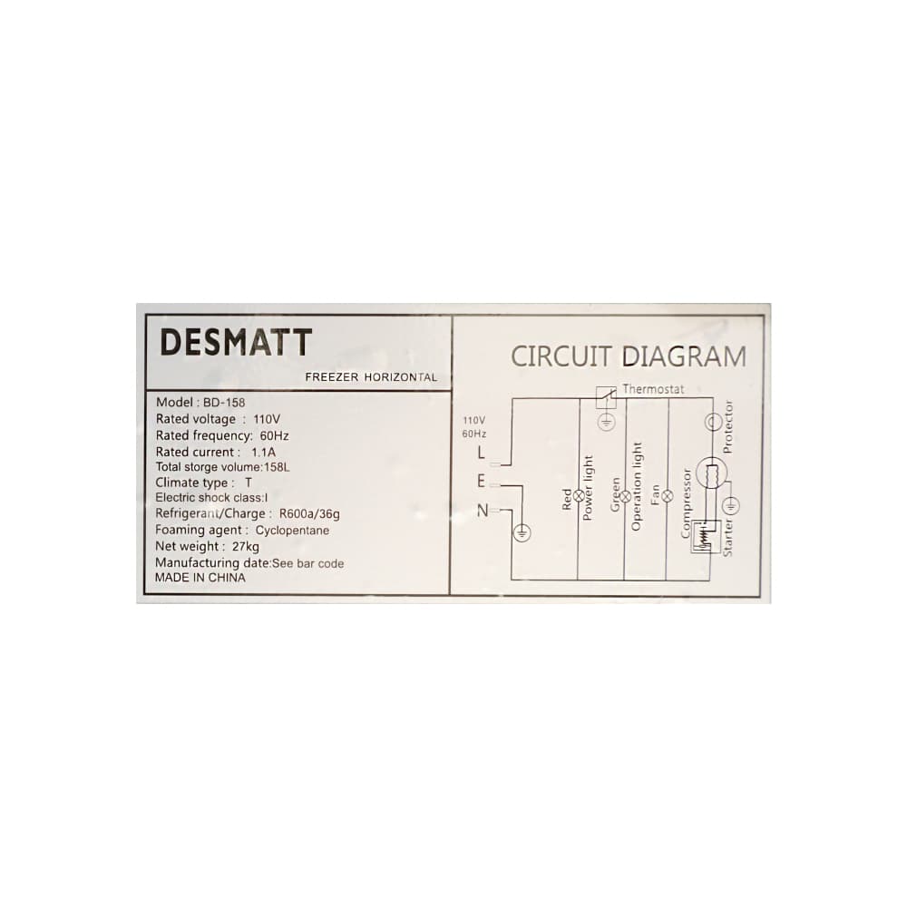 Congelador horizontal freezer de 158 L color blanco Desmatt BD-158 - Miniatura 3