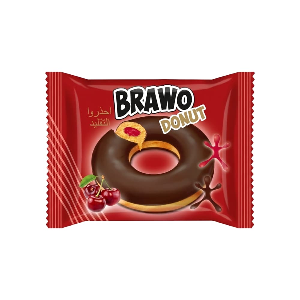 Dona Brawo rellena con salsa de cereza y cubierta de chocolate ANI (40 g / 1.41 oz) - Imagen 1
