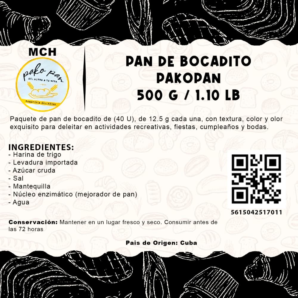 Pan de bocadito PakoPan MCH Panaderia (500 g / 1.10 lb) - Miniatura 2
