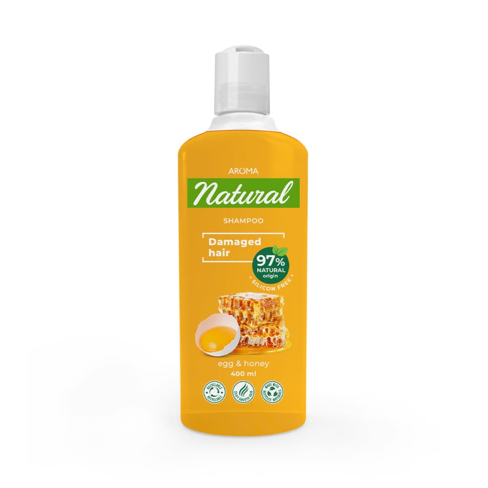 Champú de Huevo y Miel para cabellos dañados Aroma Natural (400 ml) - Miniatura 1