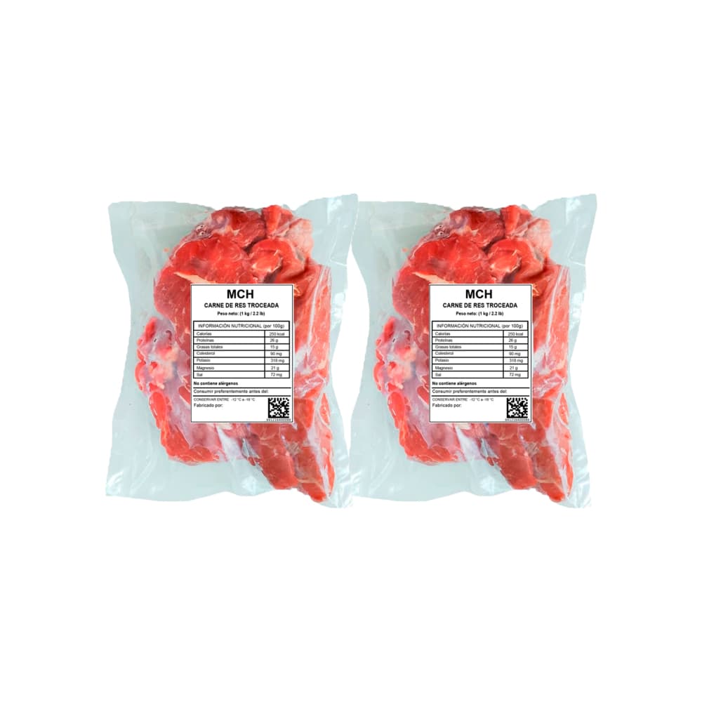 Carne de res troceada MCH (2 x 1 kg / 2.2 lb) - Imagen 1