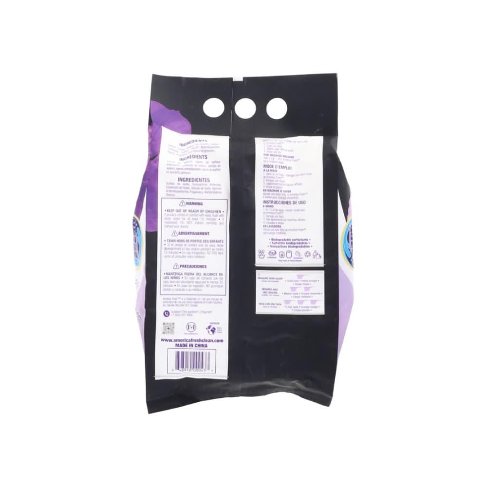 Detergente en polvo de cuidado extra para ropa aroma a violetas America Fresh (5 kg / 11 lb) - Miniatura 2