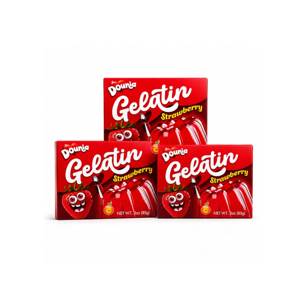 Gelatina con sabor a fresa Dounia (3 x 85 g / 3 oz) - Miniatura 1