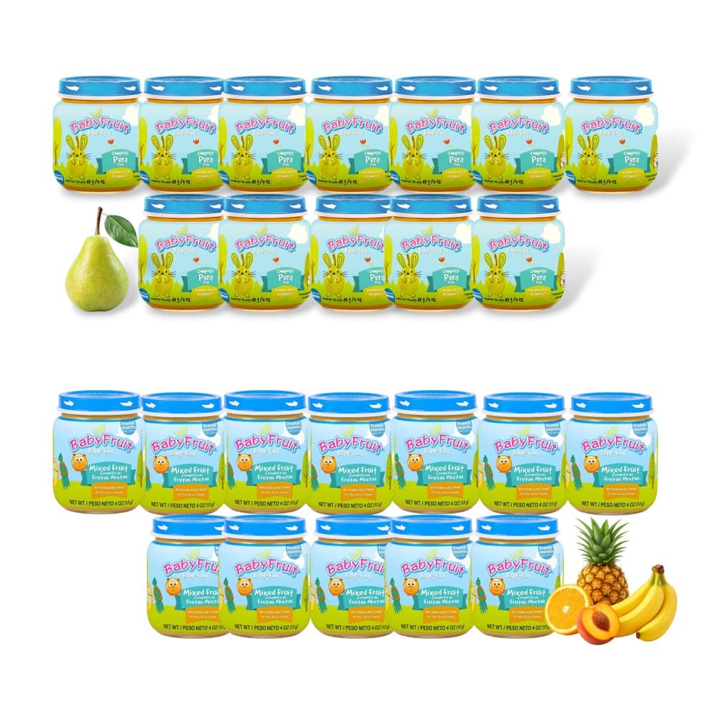 Compotas de pera y frutas mixtas Baby Fruit (24 x 113 g / 4 oz) - Imagen 1