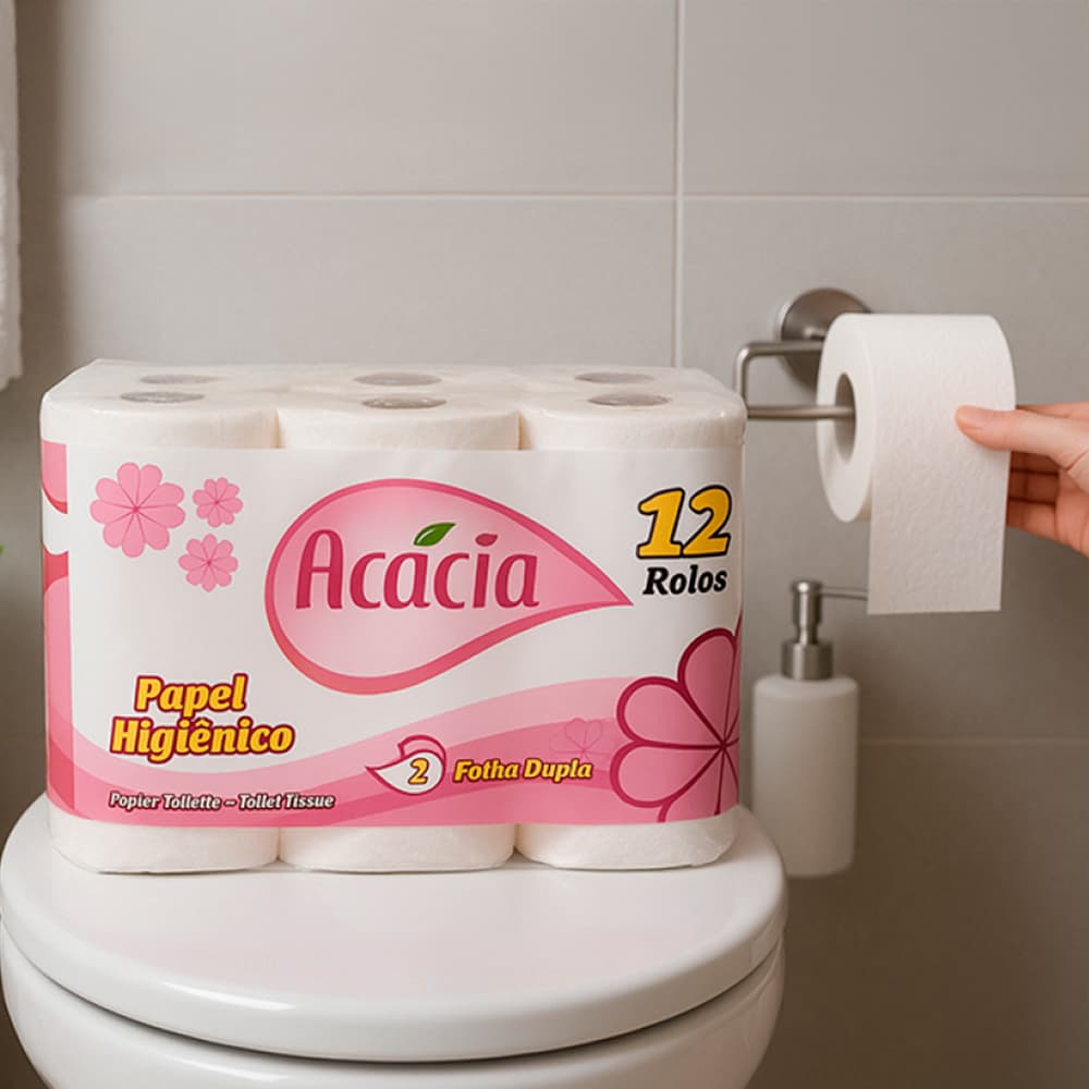 Papel sanitario doméstico doble hoja Acácia (12 U) - Miniatura 4