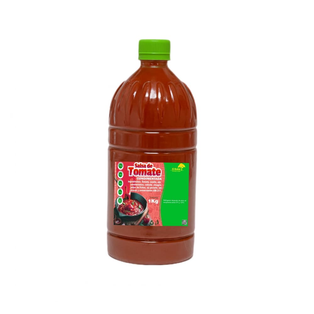 Salsa de tomate condimentada El Roble (1 kg / 2.2 lb) - Imagen 1