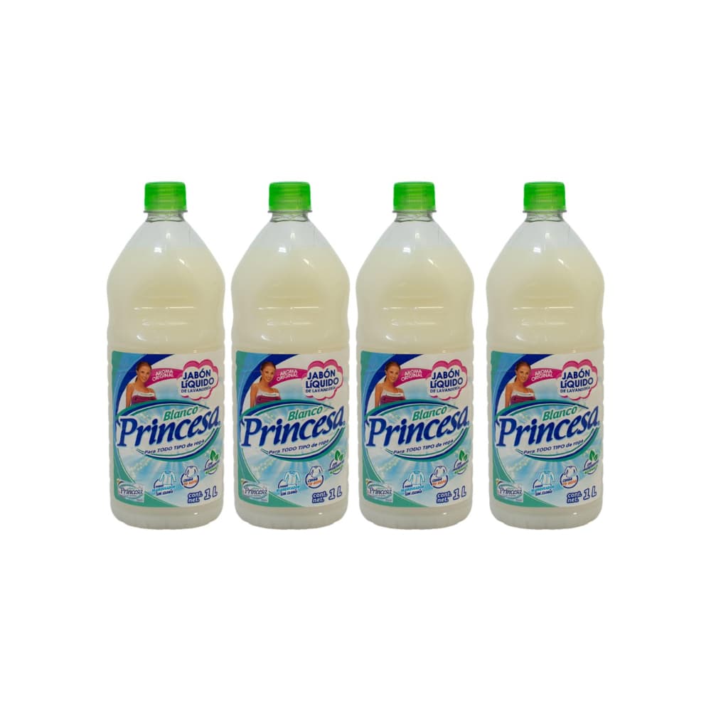 Jabón liquido blanco Princesa (4 x 1 L) - Imagen 1