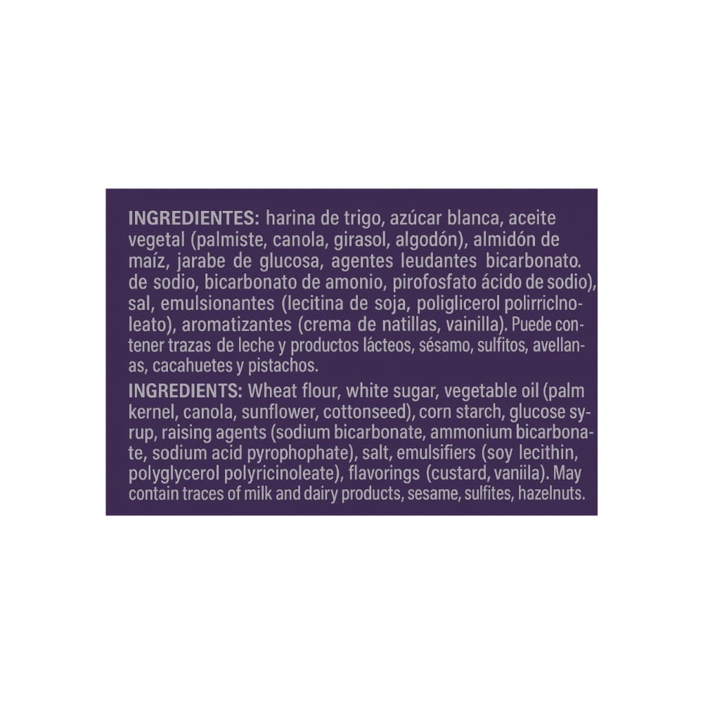 Galletas de crema con sabor a crema pastelera Porleo (50 g / 1.76 oz) - Miniatura 4