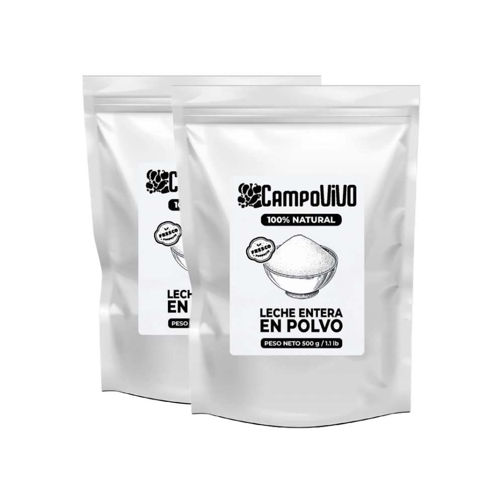 Leche entera en polvo Campo Vivo (2 x 500 g / 1.1 lb) - Miniatura 1
