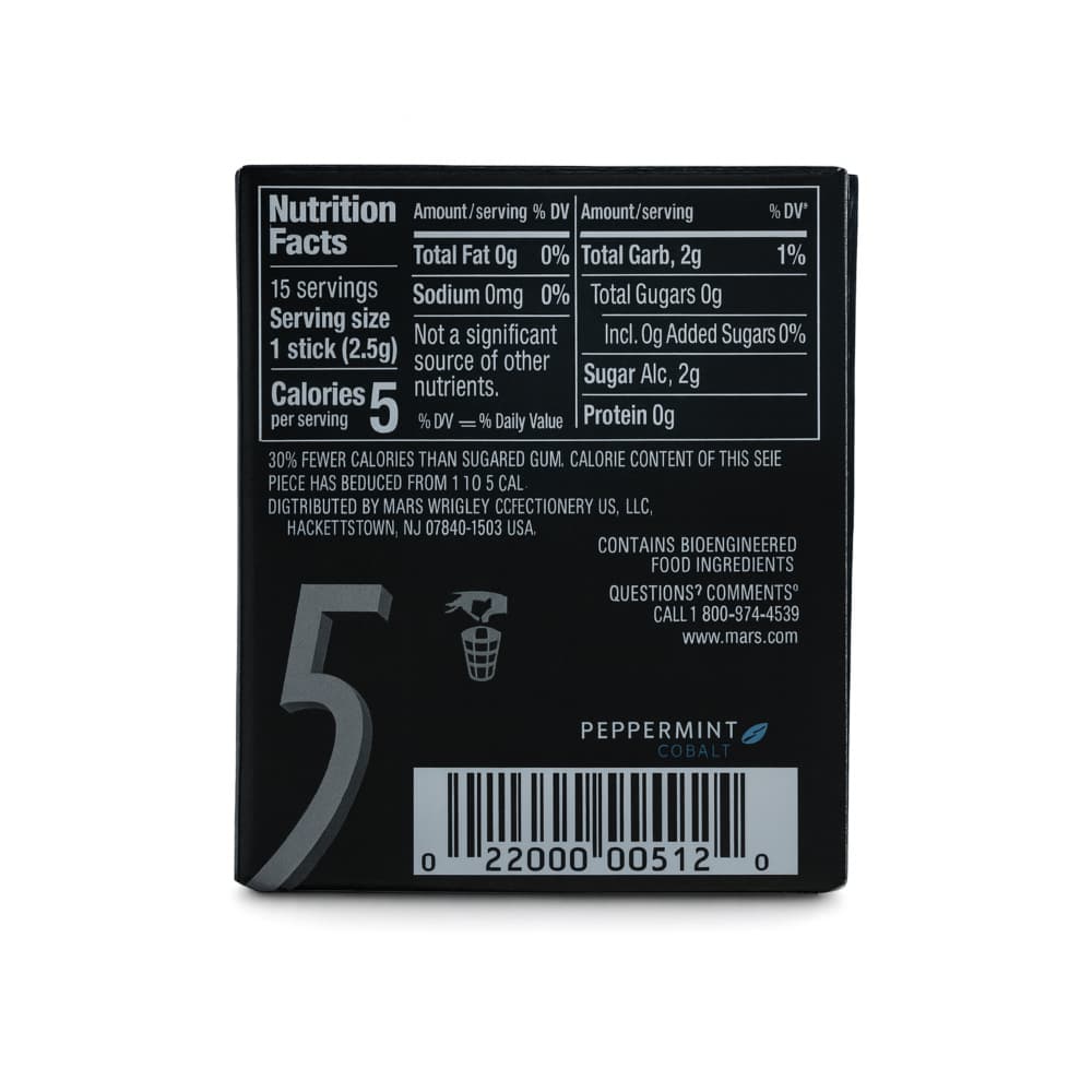 Chicle de menta y cobalto sin azúcar Peppermint (15 U) - Miniatura 2