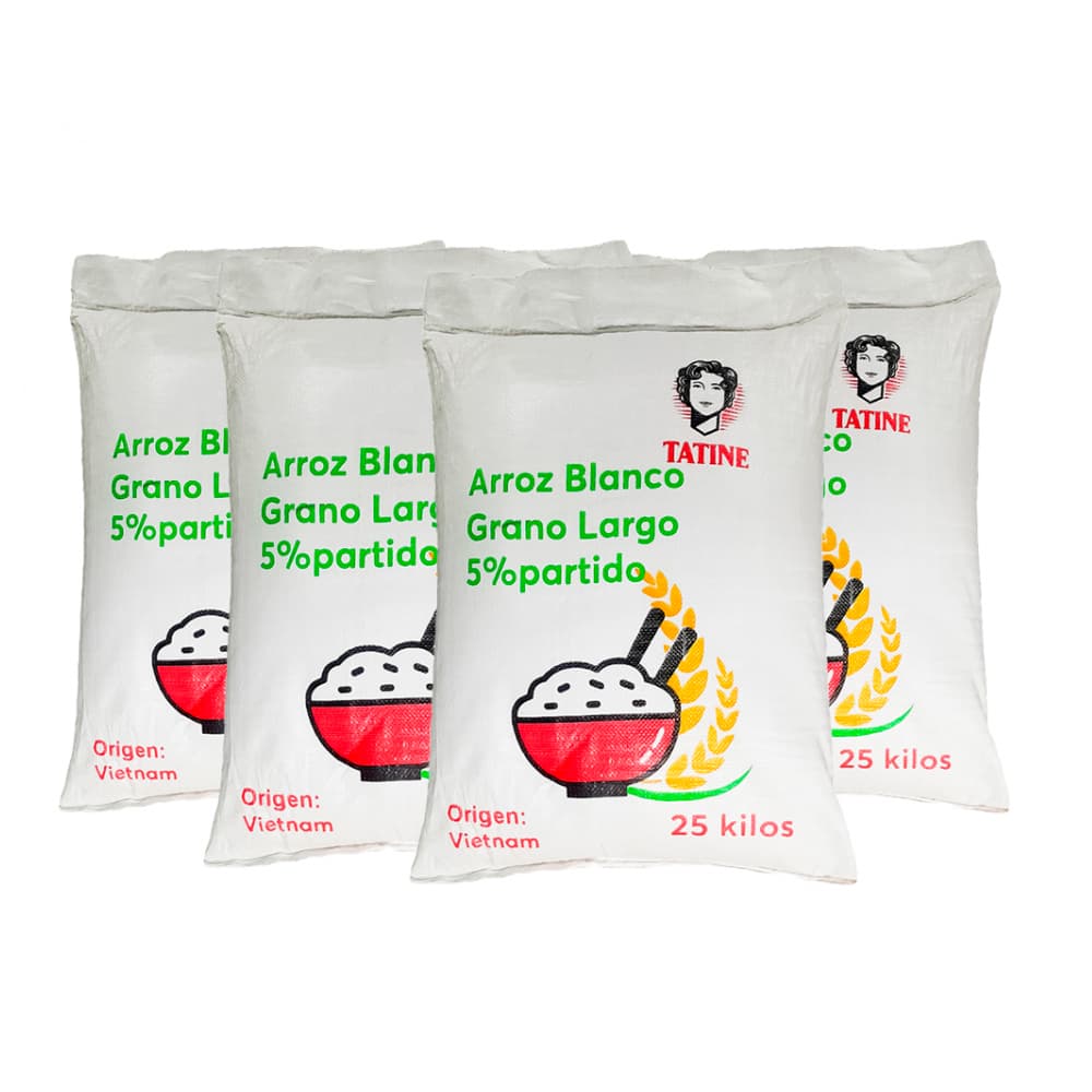 Arroz de grano largo 5% de grano partido Tatine (4 x 25 kg / 55.1 lb) - Imagen 1