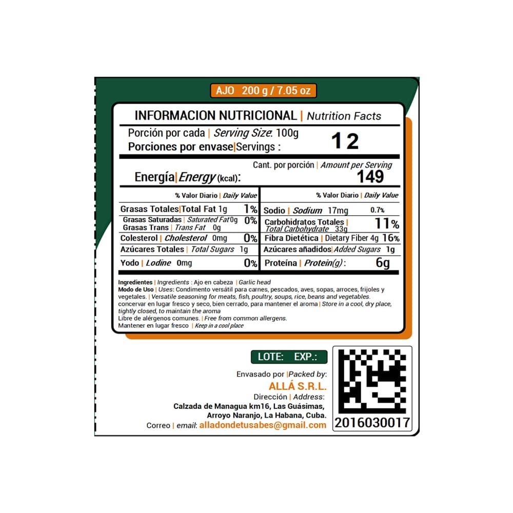 Ajo ALLÁ (200 g / 7.05 oz) - Miniatura 3