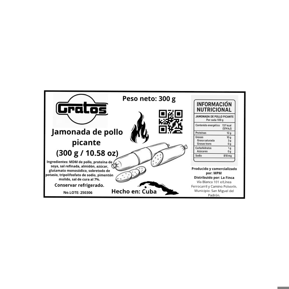 Jamonada de pollo picante Gratos (300 g / 10.58 oz) - Miniatura 3