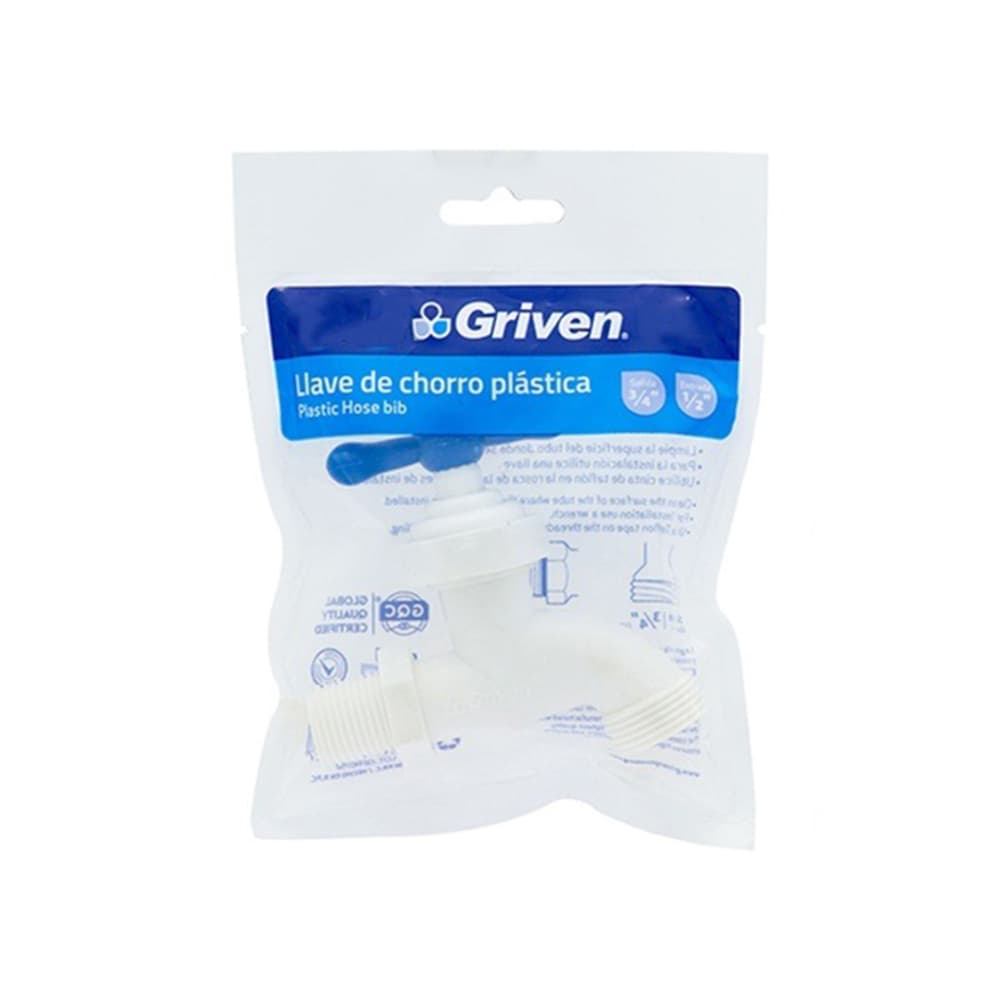 Llave de chorro plástica ½" x ¾" Griven A367-LLA-81 - Miniatura 3