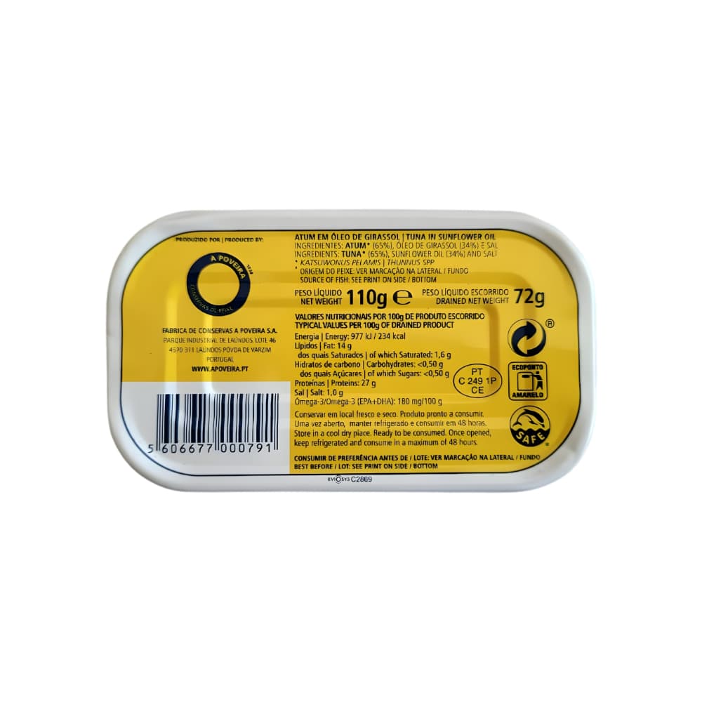Atún en aceite vegetal Capitán Poveiro (110 g / 3.9 oz) - Miniatura 2