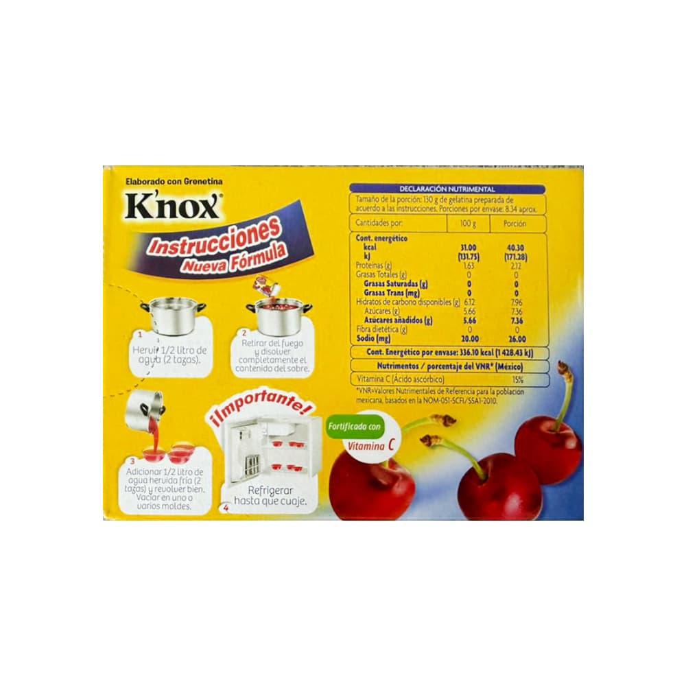 Polvo para preparar gelatina sabor cereza fortificada con vitamina C Pronto (84 g / 2.9 oz) - Miniatura 3