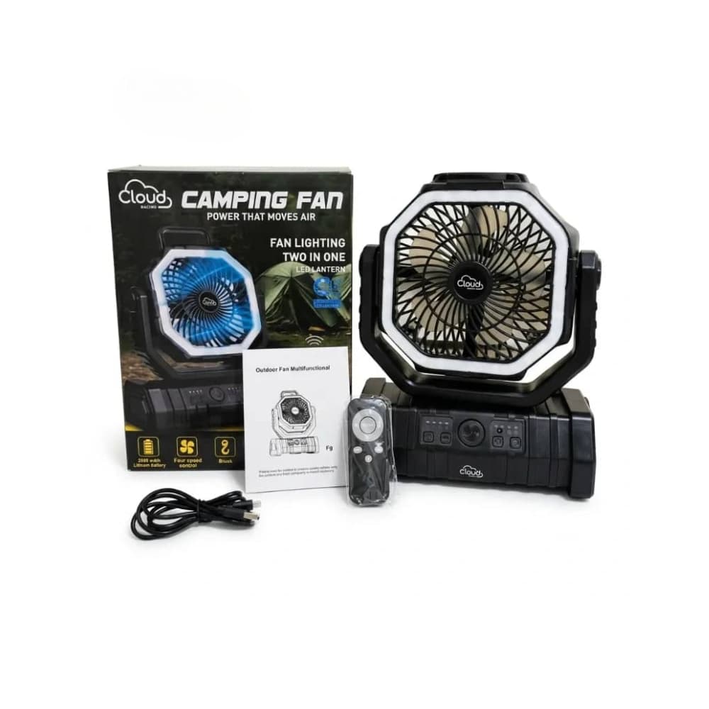 Ventilador recargable color negro con luz LED F6 CEPFWS-B Cloud - Miniatura 3