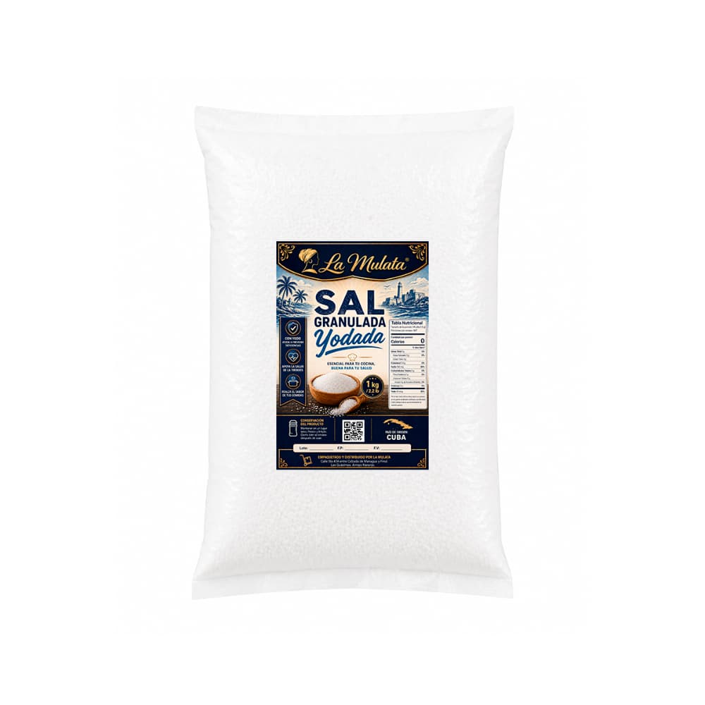 Sal granulada yodada La Mulata (1 kg / 2.2 lb) - Miniatura 1