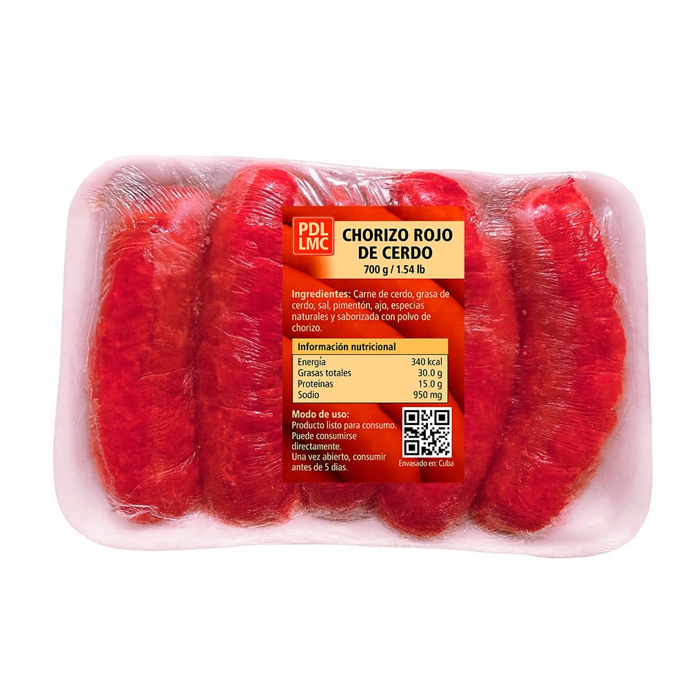 Chorizo rojo de cerdo PDL LMC (700 g / 1.54 lb) - Imagen 1