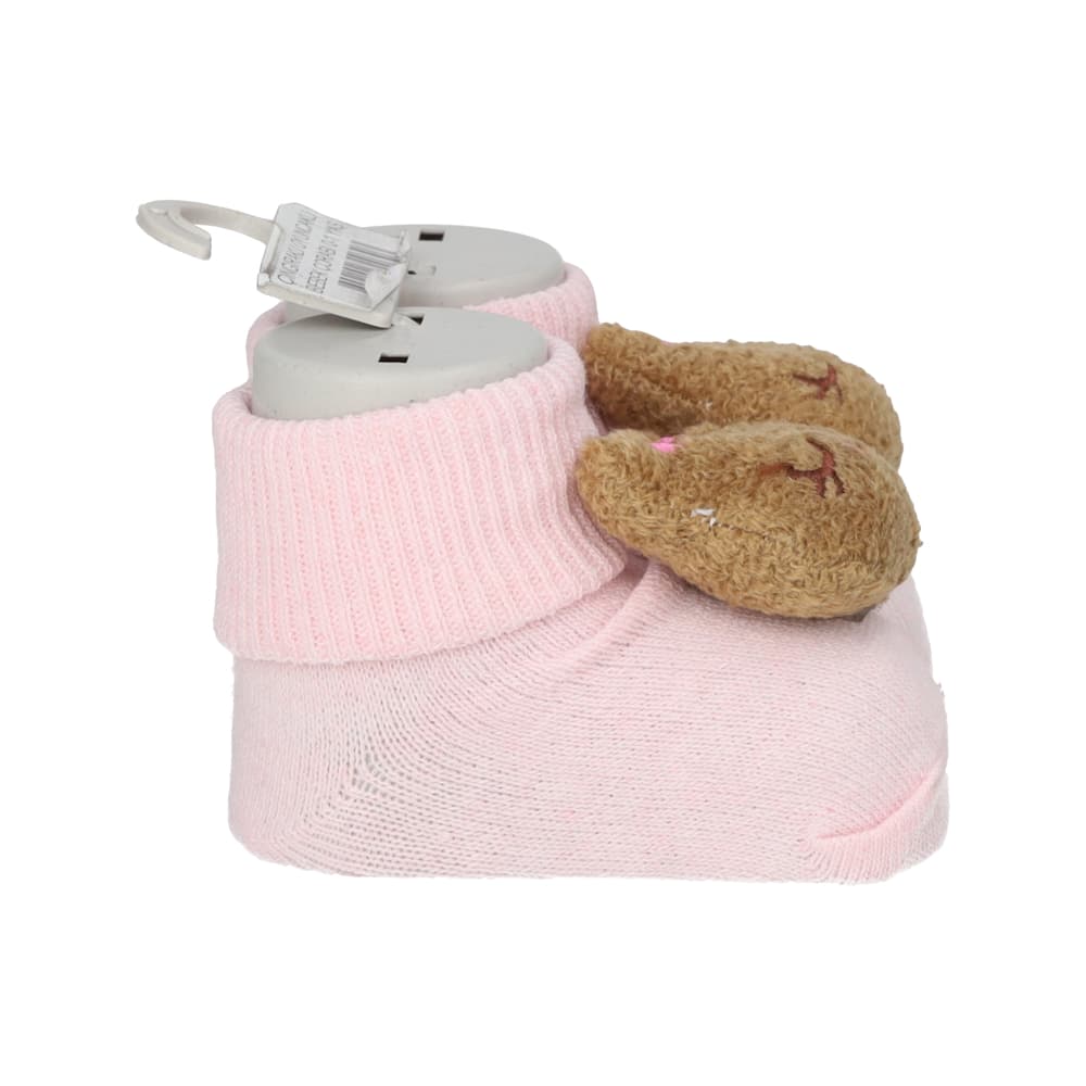Par de calcetines de color rosa con sonajero de peluche para bebé Ayaydin Miroglio - Miniatura 2