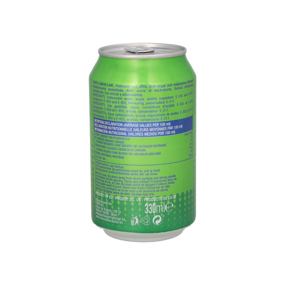 Refresco gaseado de limón y lima Santa (24 x 330 ml) - Miniatura 4