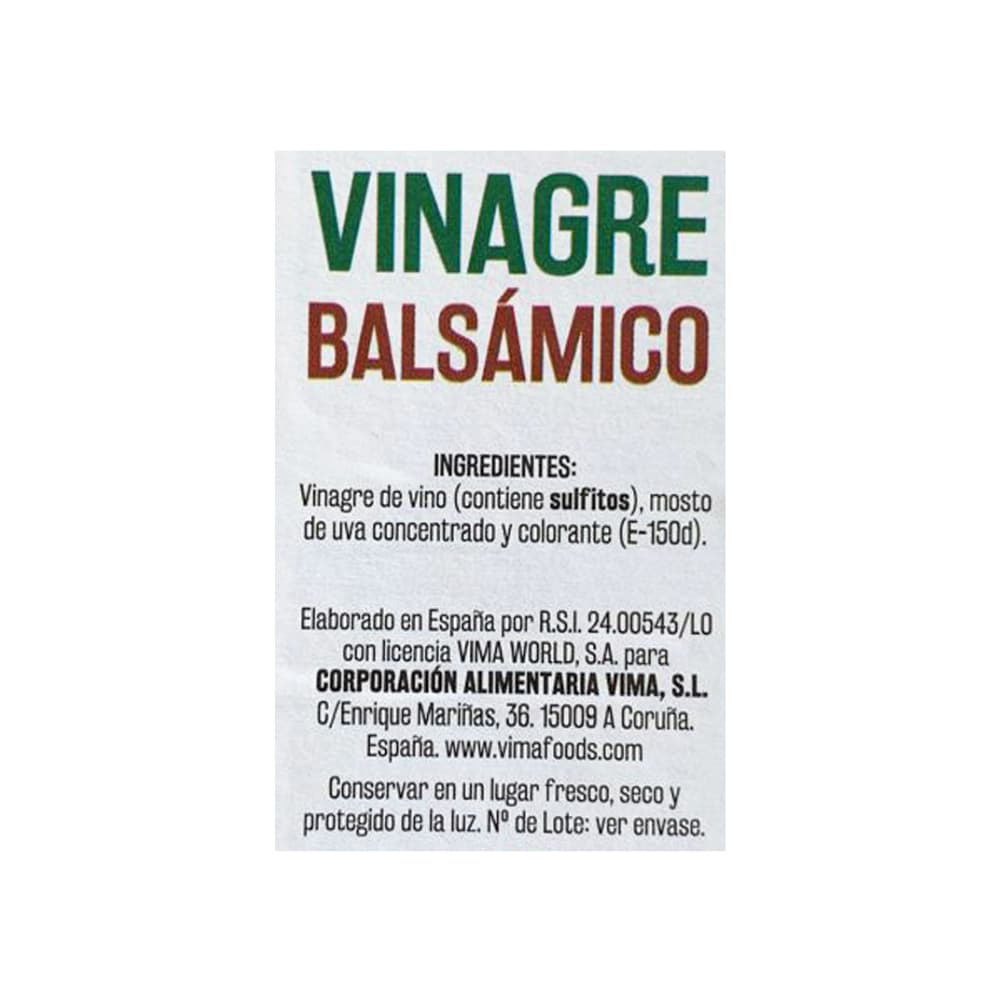Vinagre balsámico Vima Foods (500 ml) - Miniatura 4