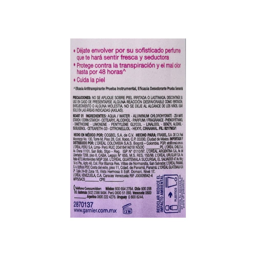 Desodorante antitranspirante Miss Obao Sexy Garnier (65 g / 2.29 oz) - Miniatura 4