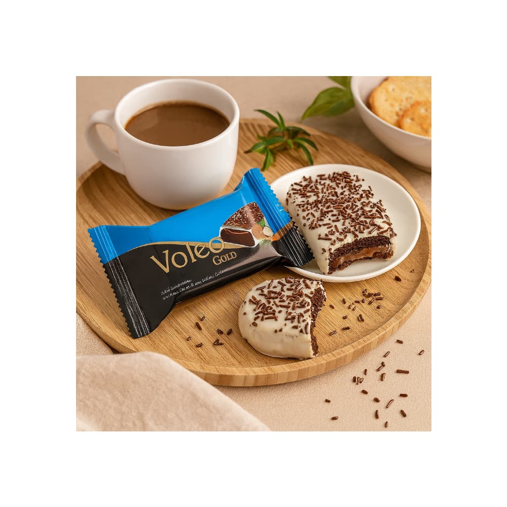 Torta de chocolate relleno con salsa sabor chocolate, recubierta con chocolate blanco y pedacitos de galleta Hazal (35 g / 1.23 oz) - Miniatura 4