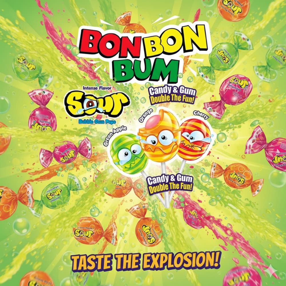 Chupa chupas con relleno de chicle sabor ácido intenso Colombina (170 g / 6 oz) - Miniatura 4