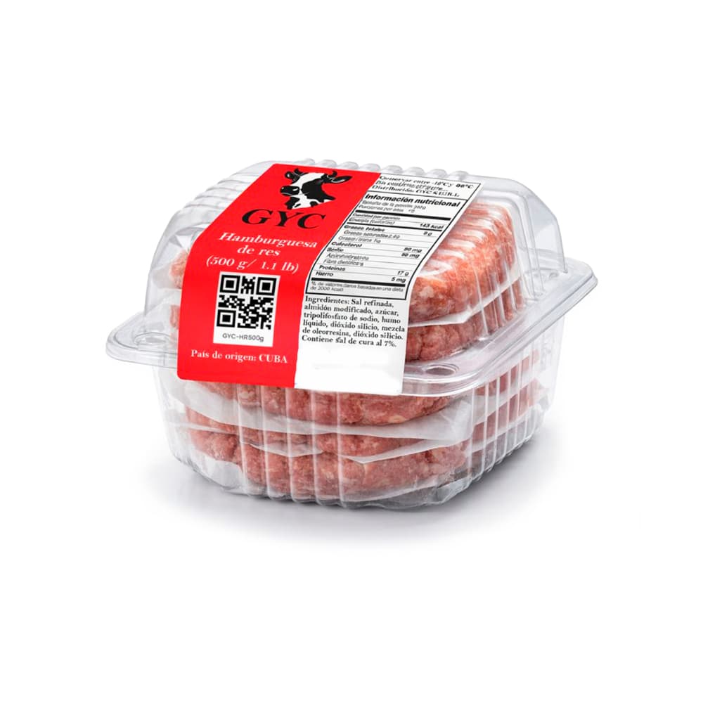 Hamburguesas de res GYC (500 g / 1.1 lb) - Imagen 1