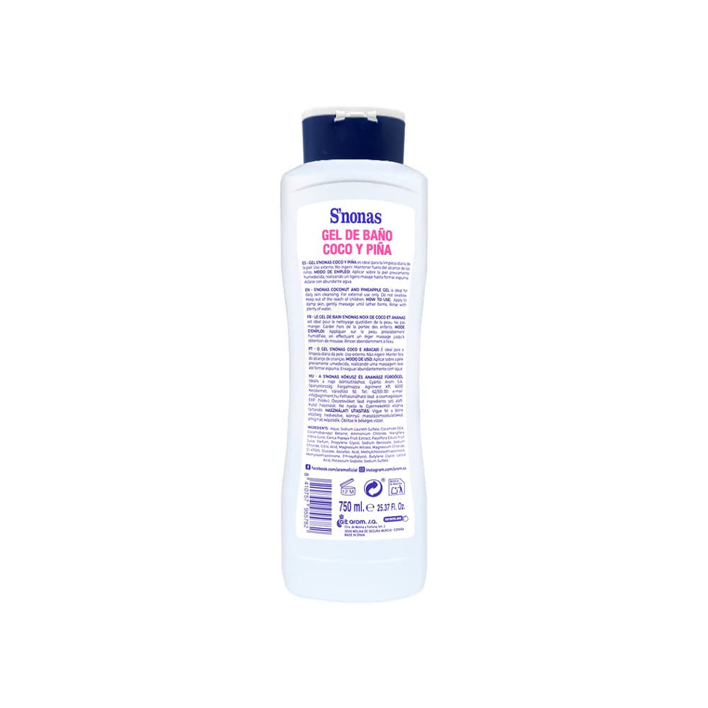 Gel de baño Coco y Piña S'nonas (750 ml) - Miniatura 2