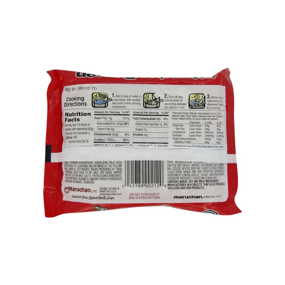 Sopa instantánea de fideos sabor carne de res Maruchan (6 x 85 g / 2.99 oz) - Miniatura 3