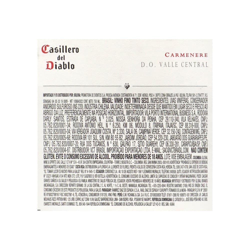 Vino tinto Carmenere Casillero del Diablo (750 ml) - Miniatura 4