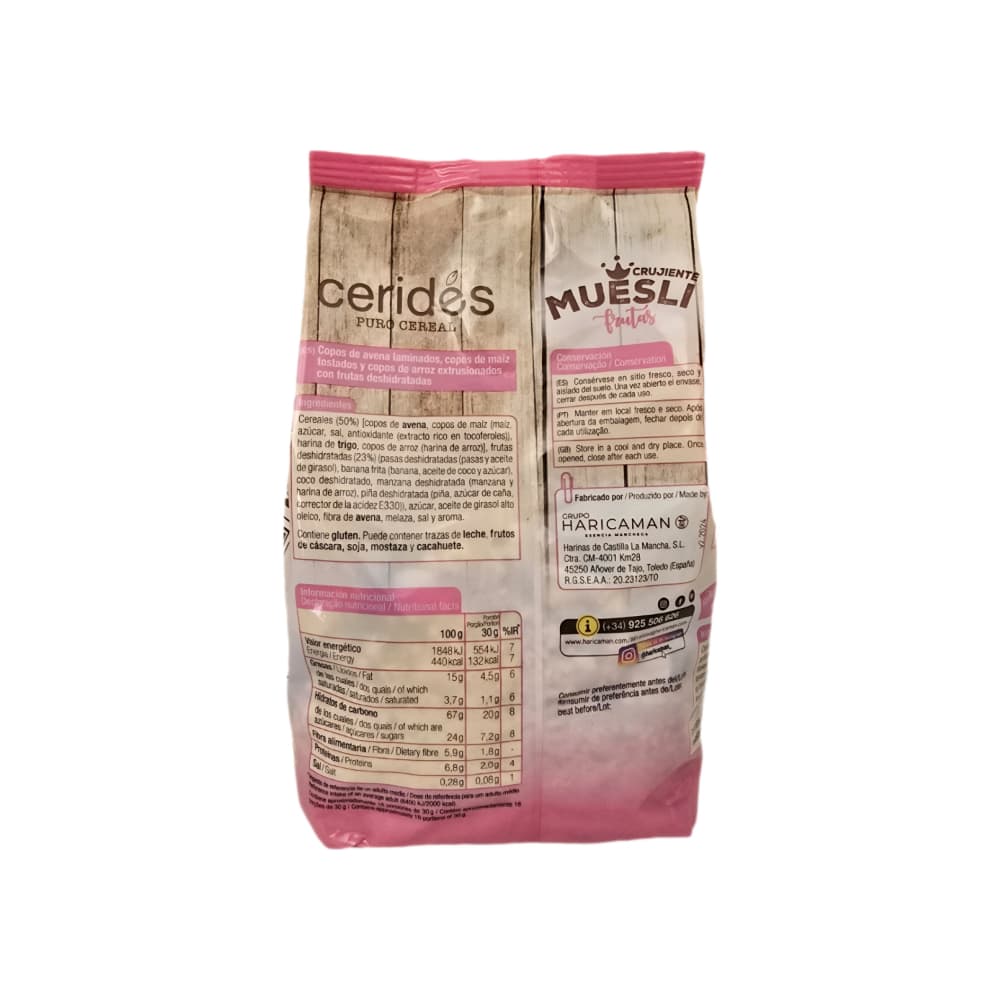 Cereal Muesli crujiente de frutas Ceridés (500 g / 1.1 lb) - Miniatura 2