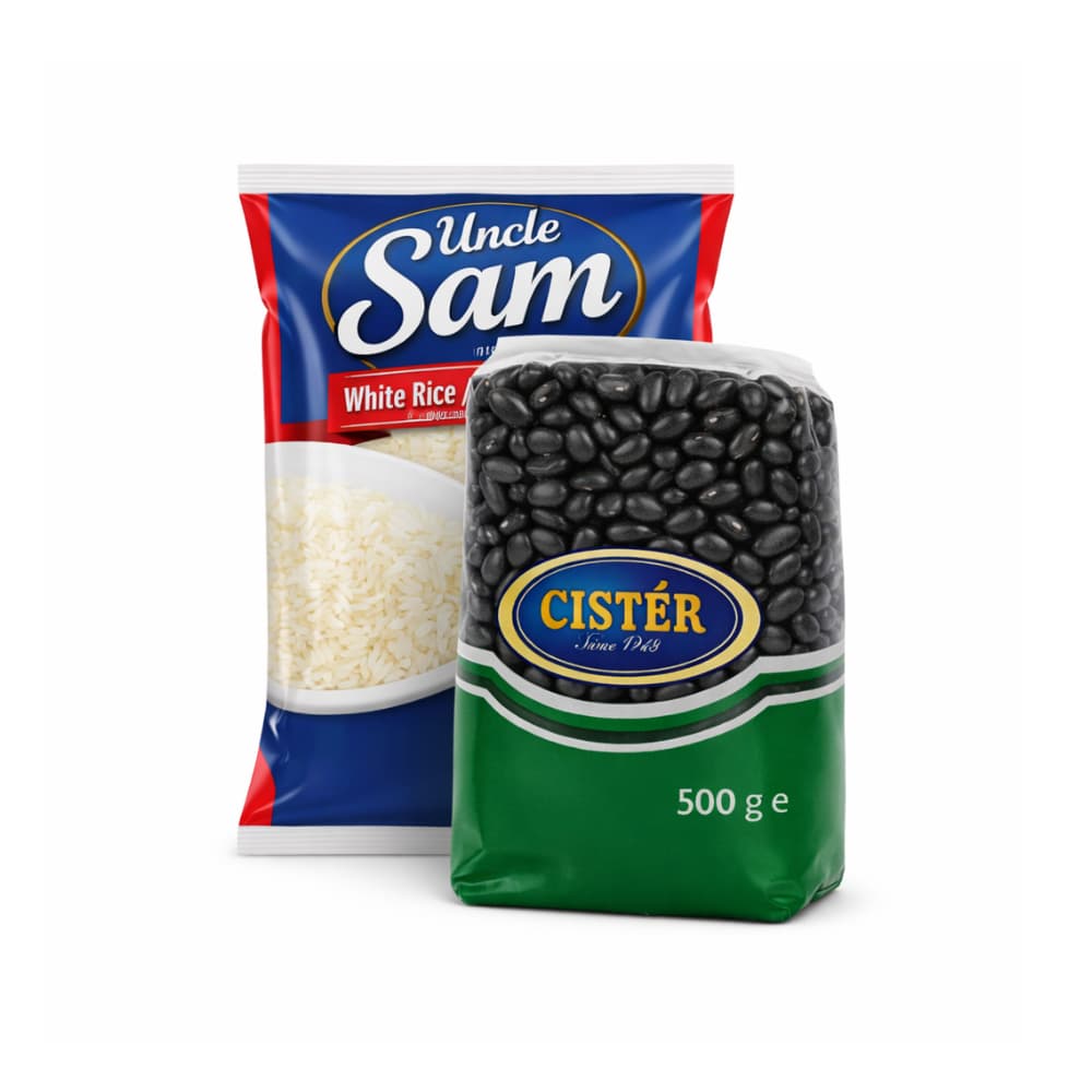Frijoles negros Cistér (500 g / 1.10 lb) + Arroz blanco grano largo Uncle Sam (1 kg / 2.2 lb) - Miniatura 1