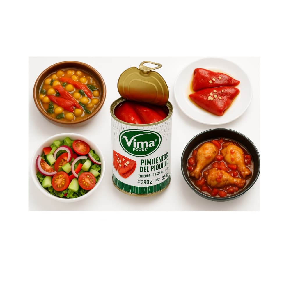 Pimientos del piquillo enteros Vima Foods (390 g / 13.75 oz) - Miniatura 2