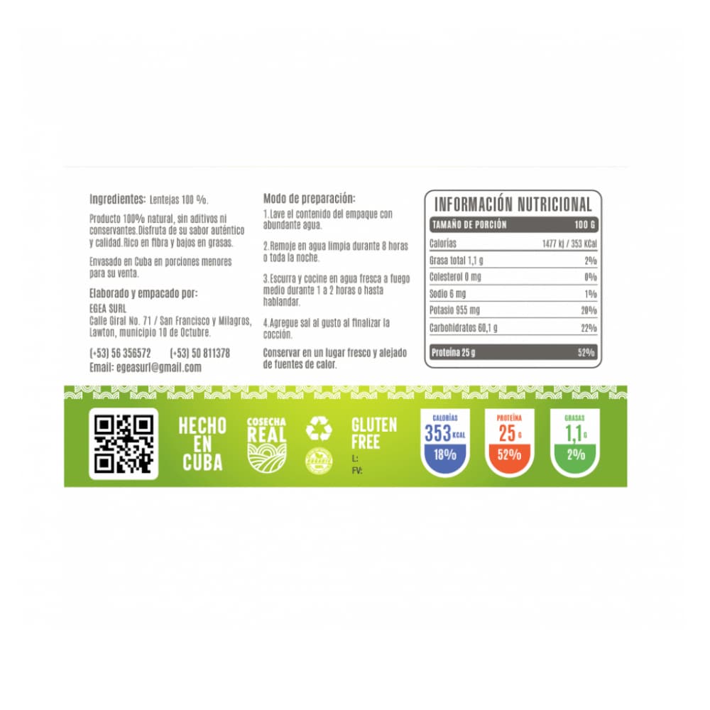 Lentejas Cosecha Real (10 x 1 kg / 2.2 lb) - Miniatura 2
