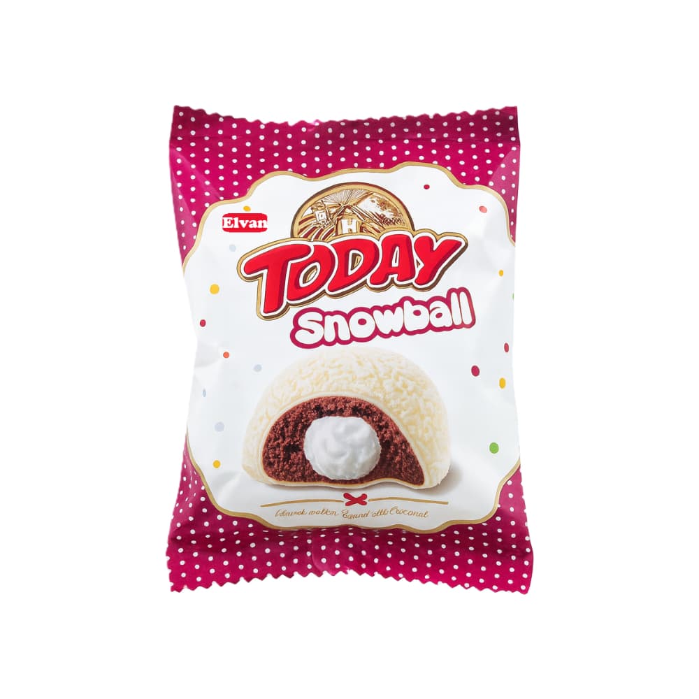 Pastel chocolate bola de nieve relleno de crema de coco Today (50 g / 1.76 oz) - Imagen 1