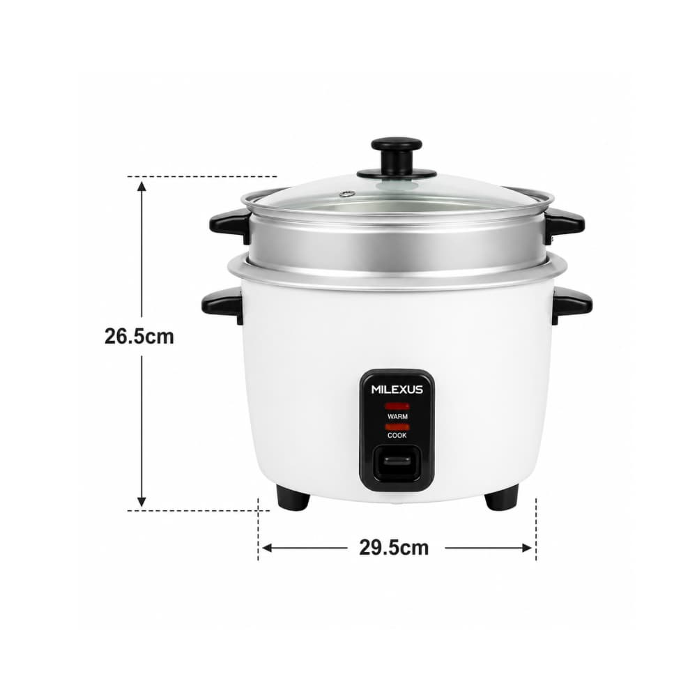Olla arrocera eléctrica 2.2 L blanca Milexus ML-OA-2.2 L - Miniatura 2