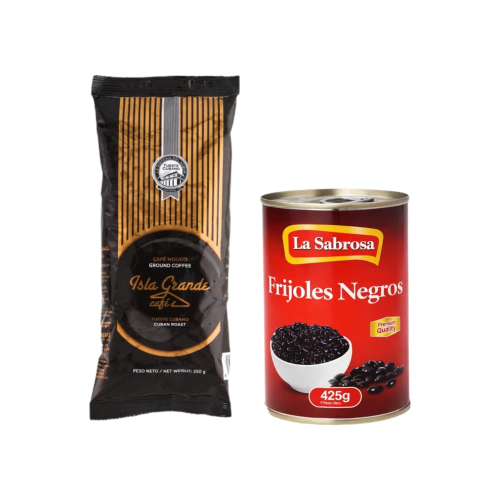Café tostado y molido + Frijoles negros enlatados - Imagen 1