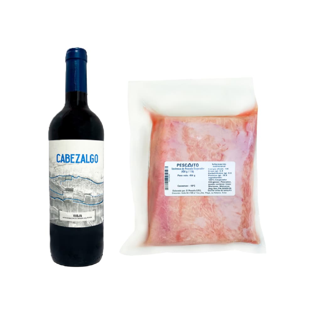 Vino tinto rioja + Ventresca de pescado emperador - Imagen 1