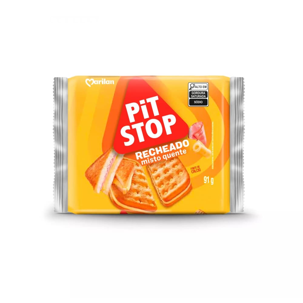 Galleta salada con relleno sabor a pan con jamón y queso Pit Stop Marilan (91 g / 3.2 oz) - Miniatura 1