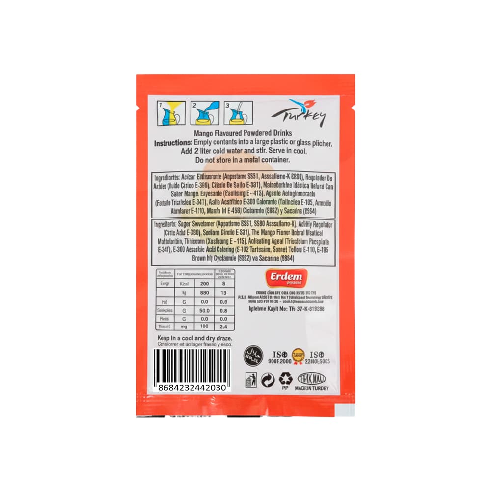 Refresco instantáneo sabor mango Vivi Fresh Erdem (10 g) - Miniatura 2