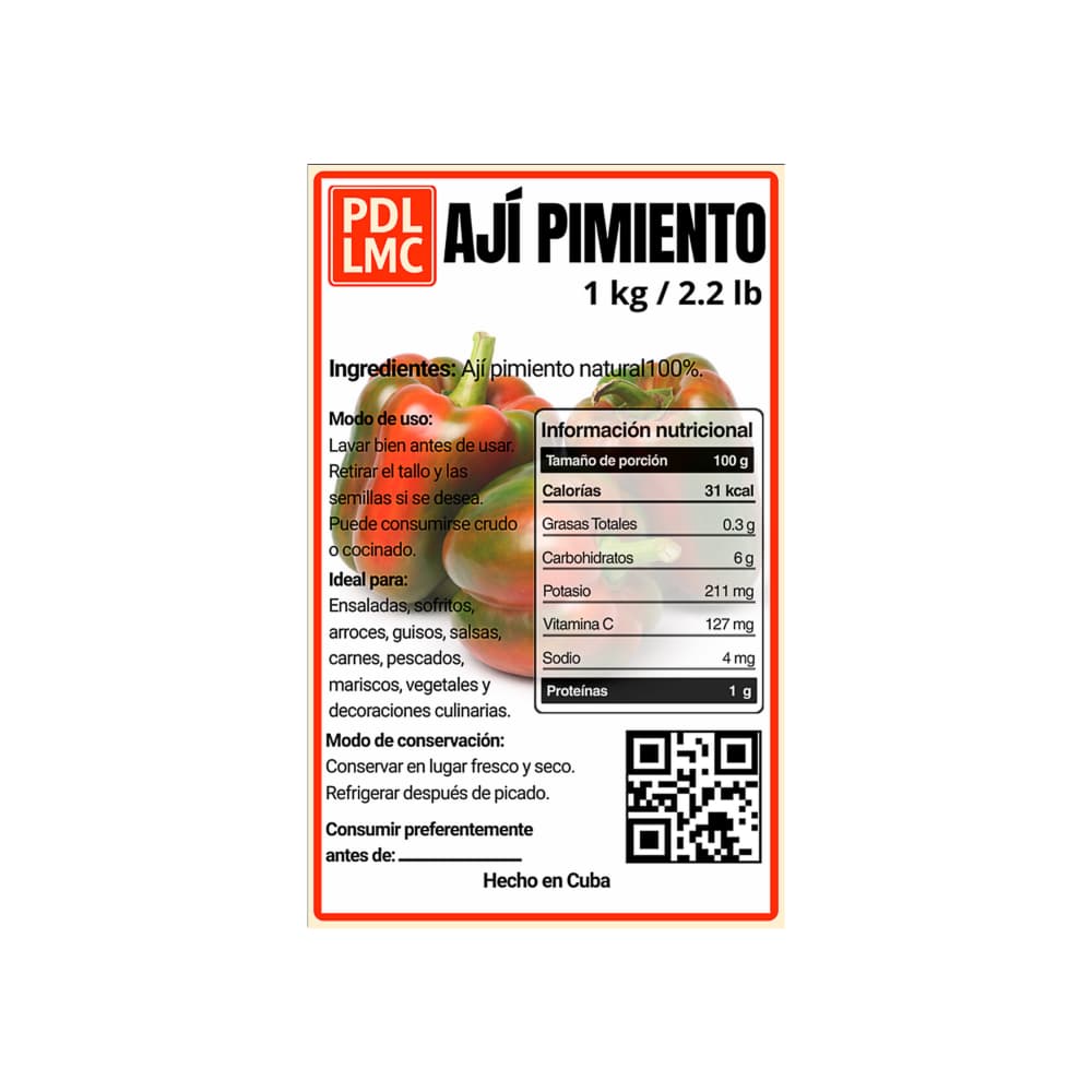 Ají pimiento PDL LMC (1 kg / 2.2 lb) - Miniatura 3