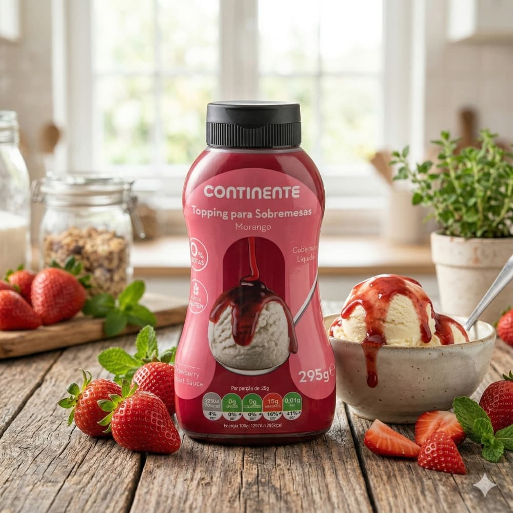 Cobertura para postres de fresa sin gluten Continente (295 g / 10.41 oz) - Miniatura 5