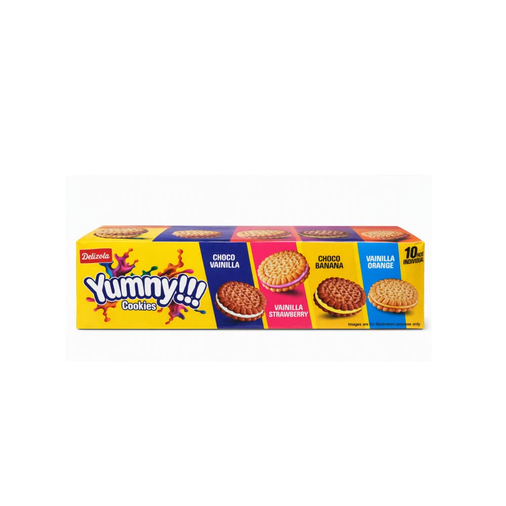 Galletas dulces rellenas de sabores variados Yummy Delizola (10 x 35 g / 1.23 oz) - Miniatura 2