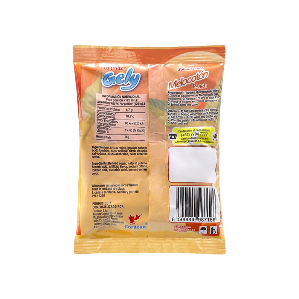 Gelatina sabor melocotón Gely Coracán (170 g / 5.9 oz) - Miniatura 2