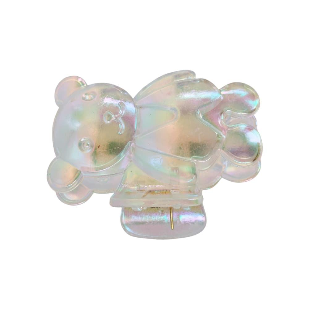 Gancho con figura de oso blanco transparente con acabado tornasolado para el cabello Tiara - Miniatura 2