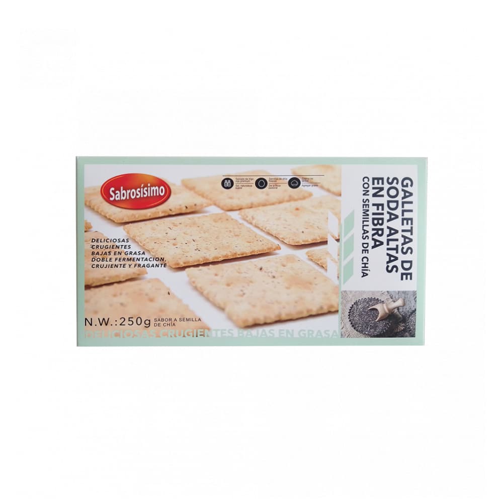 Combo Galletas de soda con semillas de Chía Sabrosísimo (6 x 250 g / 8.81 oz) - Miniatura 3